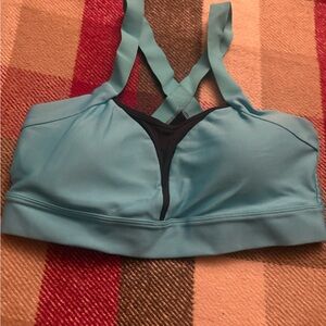 Under Armour Light Blue and Black Sports Bra